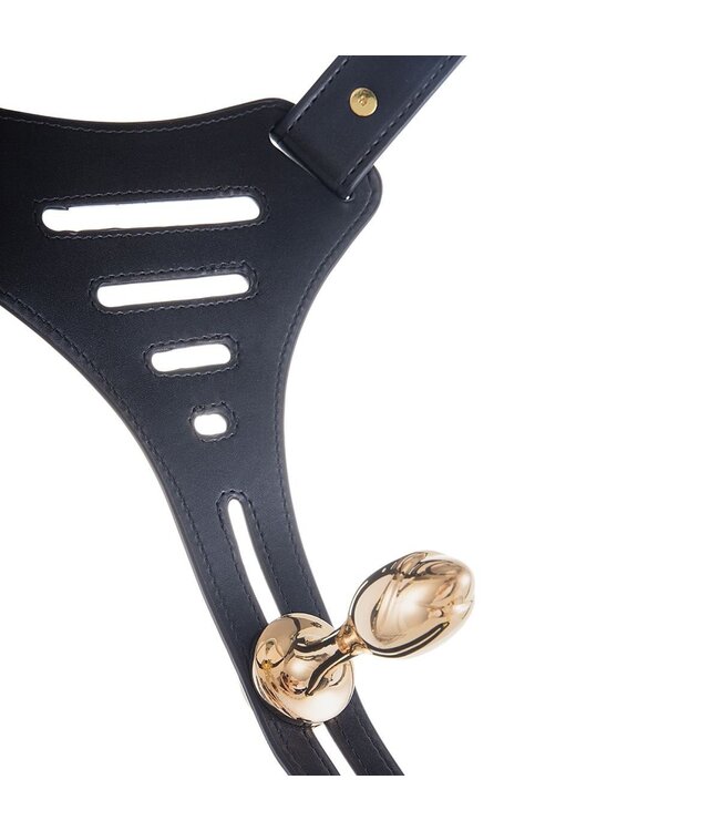Sevanda Sevanda Beg Gold & Black Chastity Trousers with Gemstone Plug