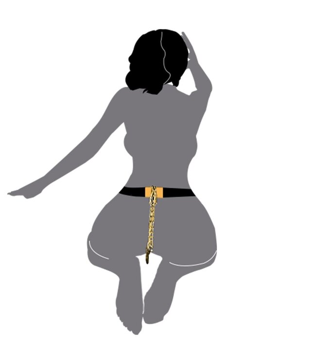 Sevanda Sevanda Beg Gold & Black Chastity Trousers with Gemstone Plug