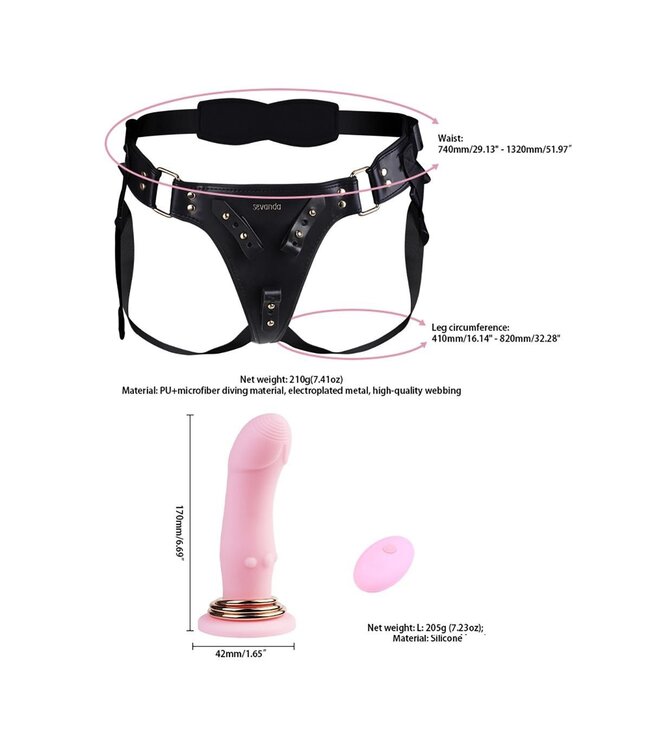 Sevanda Sevanda Godin Hera 17 cm Strap-On mit Fernbedienung für Paare