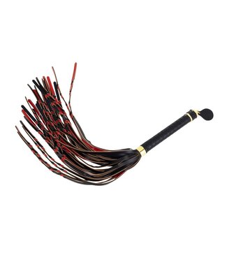 Sevanda Sevanda Gevlochten Flogger Met Rood-Zwarte Staart En Gouden Accenten