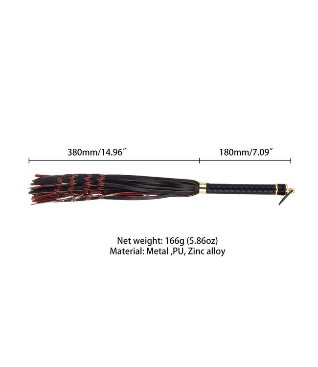 Sevanda Sevanda Elegant Red & Black Braided Tail Flogger – Durable & Stylish