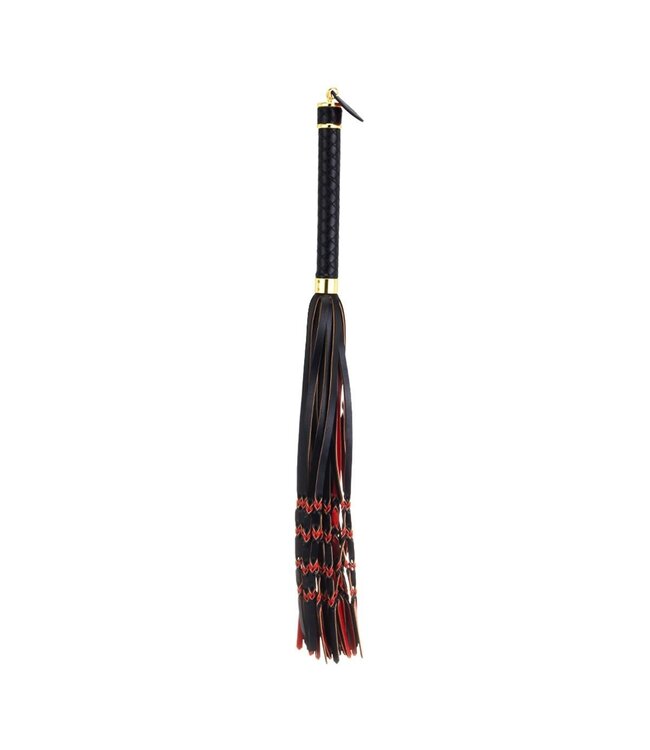 Sevanda Sevanda Gevlochten Flogger Met Rood-Zwarte Staart En Gouden Accenten