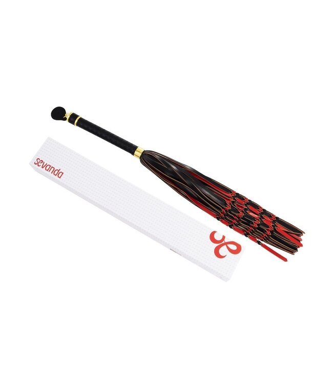 Sevanda Sevanda Elegant Red & Black Braided Tail Flogger – Durable & Stylish
