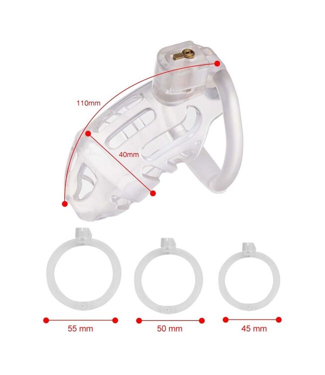 Sevanda Transparante Plastic Penis Kuisheidskooi Met Verstelbare Ringen En Messing Slot