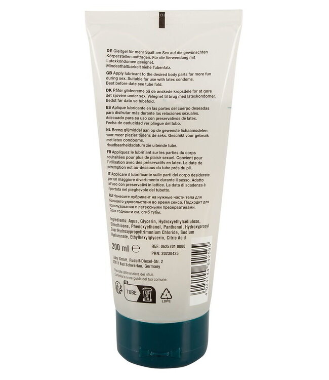 Just Glide Vegan Anal Lubricant with Aloe Vera - 200ml Eco-Friendly Gel