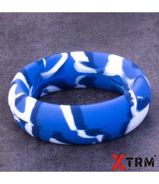 XTRM Siliconen Cockring Blue Camo Flexibel Met Perfecte Pasvorm 42-50mm