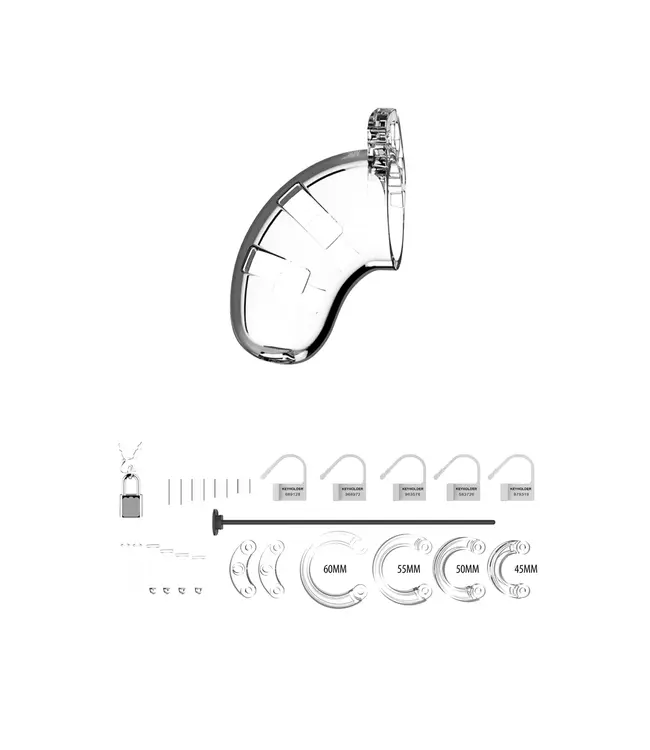 ManCage Model 15 Chastity Cage with Silicone Urethral Dilator for Comfort