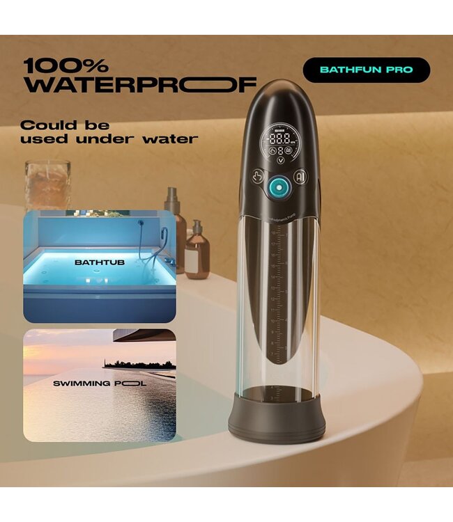 BathFun AI Waterdichte Dual-Use Penisvergroter met Digitale Display