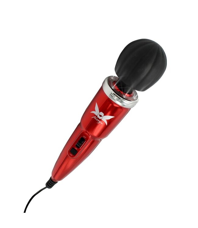 Pixey Pixey Whisper Pro Red Cherry – Krachtige Stille Bedrade Massager Met LED-Verlichting