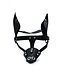 Kiotos Leather Authentic Black Leather Dog Mask with Ears & Muzzle for Playful Fun
