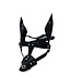 Kiotos Leather Authentic Black Leather Dog Mask with Ears & Muzzle for Playful Fun