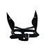 Kiotos Leather Zwart Leren Hondenmasker Met Verstelbare Bandjes En Realistische Details