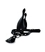 Kiotos Leather Zwart Leren Hondenmasker Met Verstelbare Bandjes En Realistische Details
