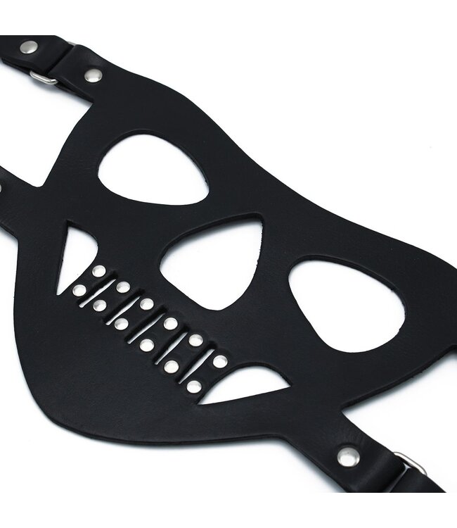 Kiotos Leather The Bane Black Leather Face Mask | Adjustable Comfort for Roleplay