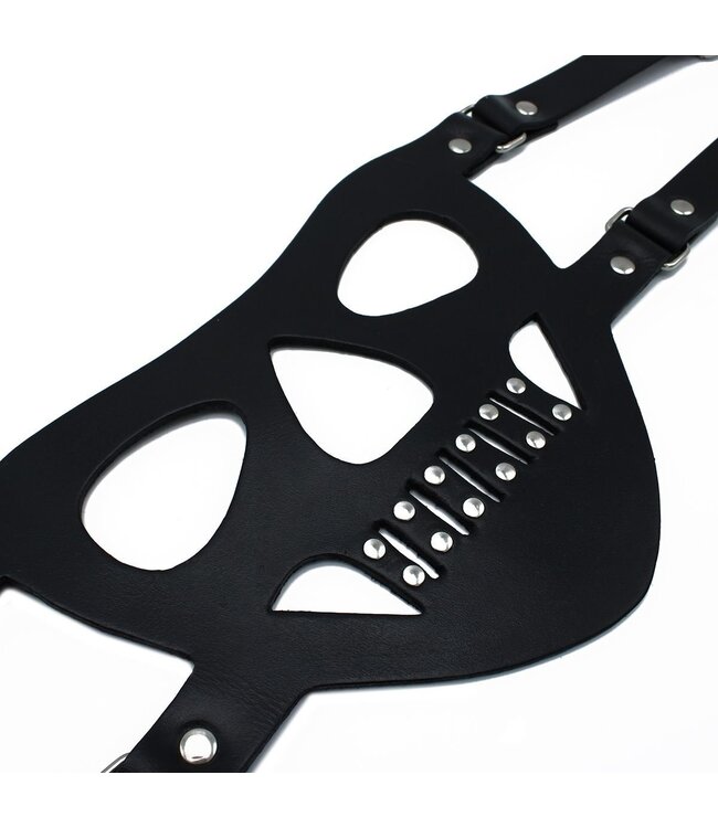 Kiotos Leather The Bane Black Leather Face Mask | Adjustable Comfort for Roleplay