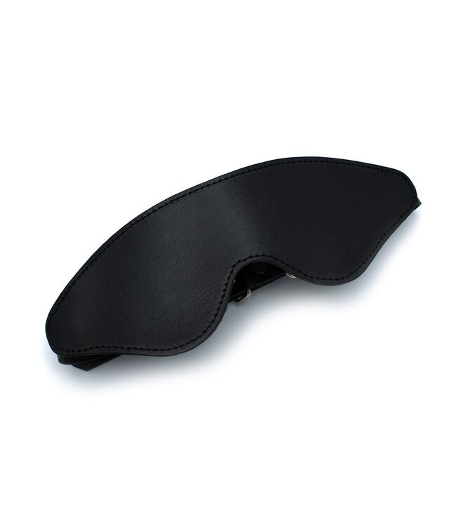 Kiotos Leather Schwarze Leder-Augenmaske für stilvolles sinnliches Spiel und Entdeckung