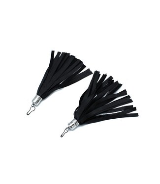 Kiotos Leather Bold Black Leather Whip Earring - Stylish & Lightweight Accessory