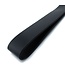 Kiotos Leather Zwarte En Rode Leren Paddlezweep 71 cm Met Comfortabele Grip