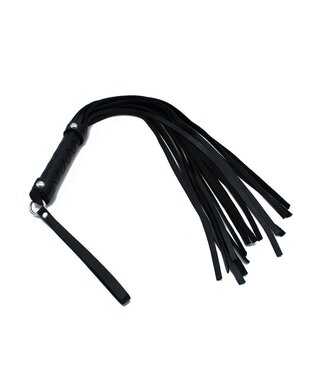 Kiotos Leather Zwarte Leren Flogger 66 cm Met Gevlochten Handvat Voor Precisie En Controle