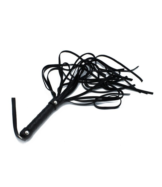 Kiotos Leather Zwarte Leren Flogger 66 cm Met Gevlochten Handvat Voor Precisie En Controle