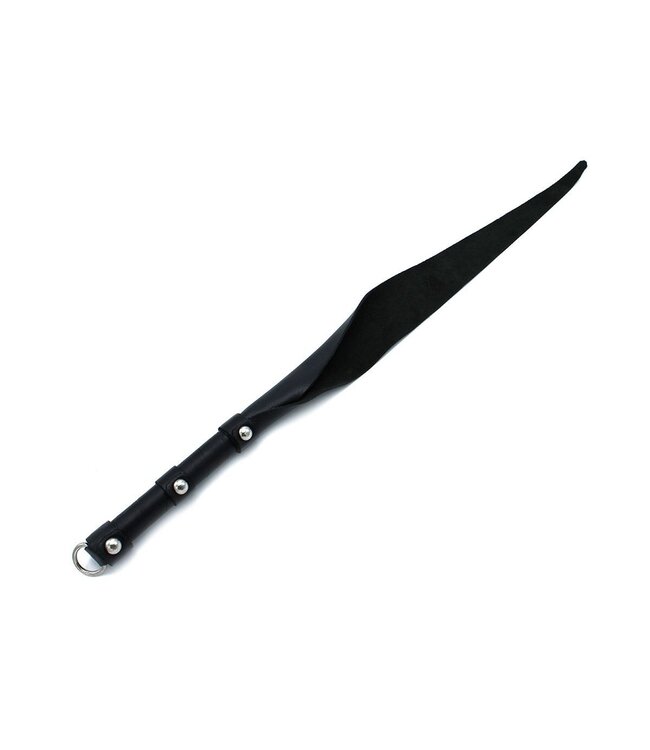 Kiotos Leather Schwarze Leder-Einzelriemenpeitsche 71 cm – Starker Griff & D-Ring