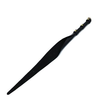 Kiotos Leather Schwarze Lederpeitsche mit goldenem D-Ring – 71 cm für Impactplay