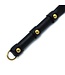 Kiotos Leather Zwarte Leren Single Flap Zweep Met Gouden D-Ring En 71 Cm Lengte