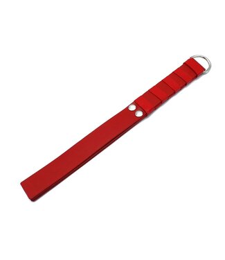 Kiotos Leather Rode Leren Paddle Met Goudkleurige D-Ringgreep En Compacte 39,5 Cm Lengte