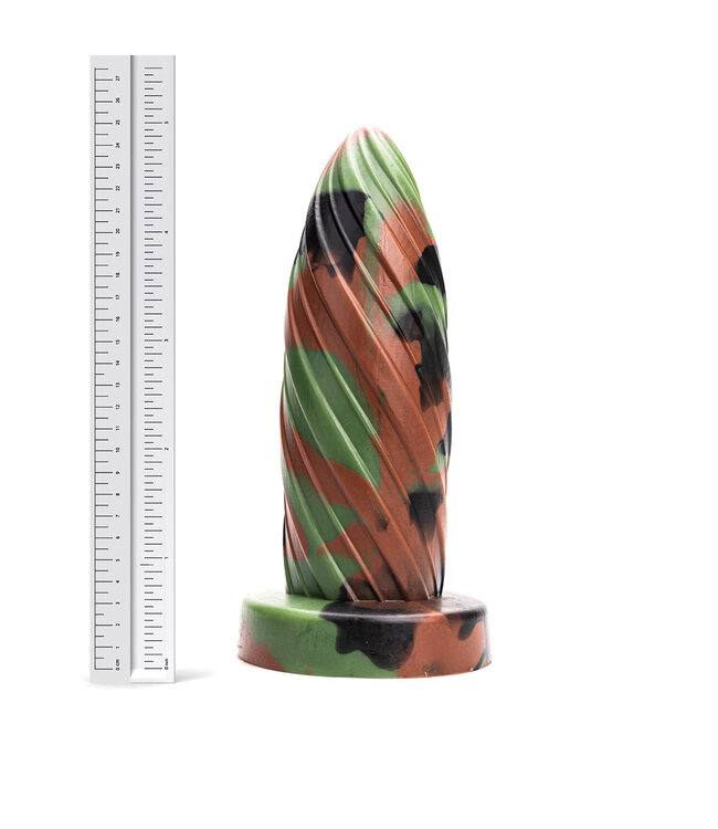 Kiotos Revolt Green Army Kiotos Revolt Premium Siliconen Dildo 25 cm Groen Met Hung System
