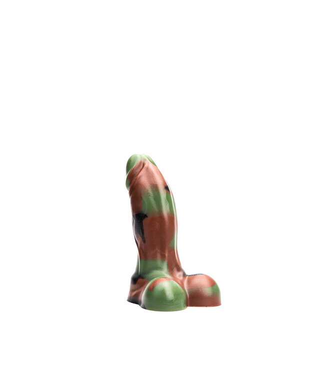 Kiotos Revolt Green Army Siliconen Dildo 16 cm Groen 50 mm Diameter Compatibel Met HUNG-systeem