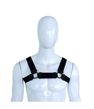 Stylish Black Elastic Chest Harness S/M – Adjustable & Comfortable Wear
