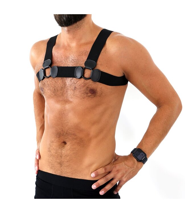 Elastisches Brustgeschirr Schwarz L/XL – stilvoll, bequem für jeden Anlass