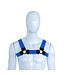 Elastisch Borstharnas Met Leer Support Blauw S/M Voor Comfort