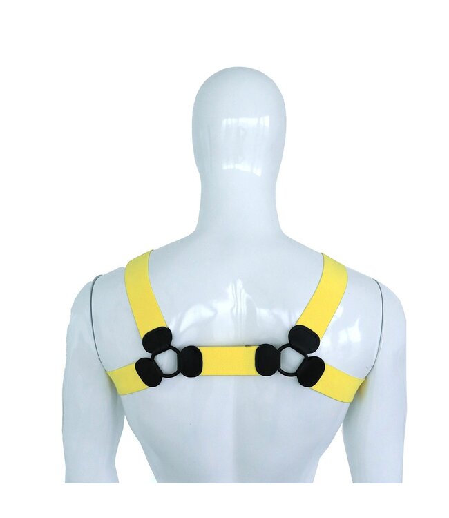 Modisches elastisches Brustgeschirr Gelb L/XL – Stilvoller Komfort fürs Fest