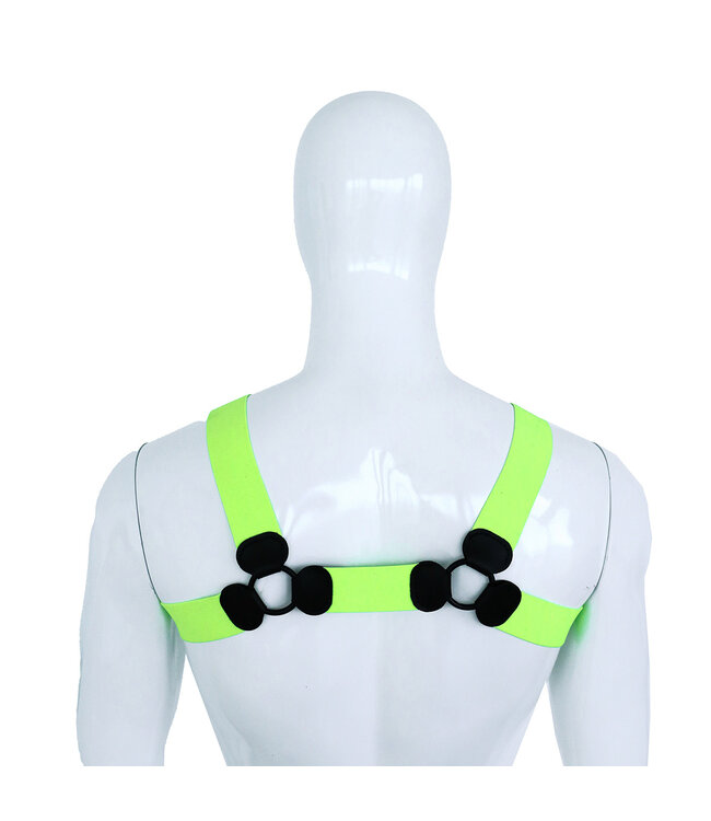 Stylish Green Elastic Chest Harness S/M | Comfort & Adjustable Fit