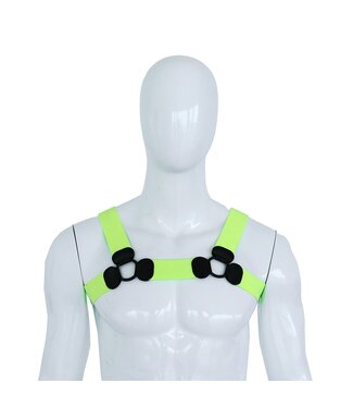 Edgy Elastic Chest Harness Green L/XL | Stylish Comfort for Any Occasion