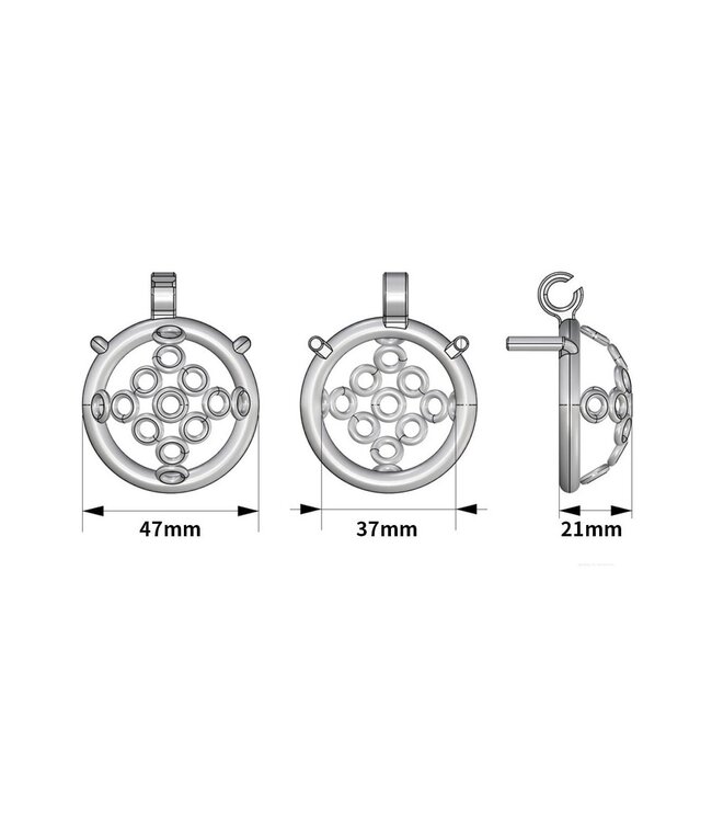Luxury Adjustable Chastity Belt - Stainless Steel & PU, Ventilated Cage