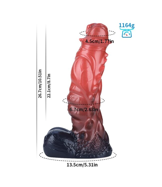 Giant Space Intruders Radiant Red Dildo 26.7 cm – Kosmisch Design & Intens Genot