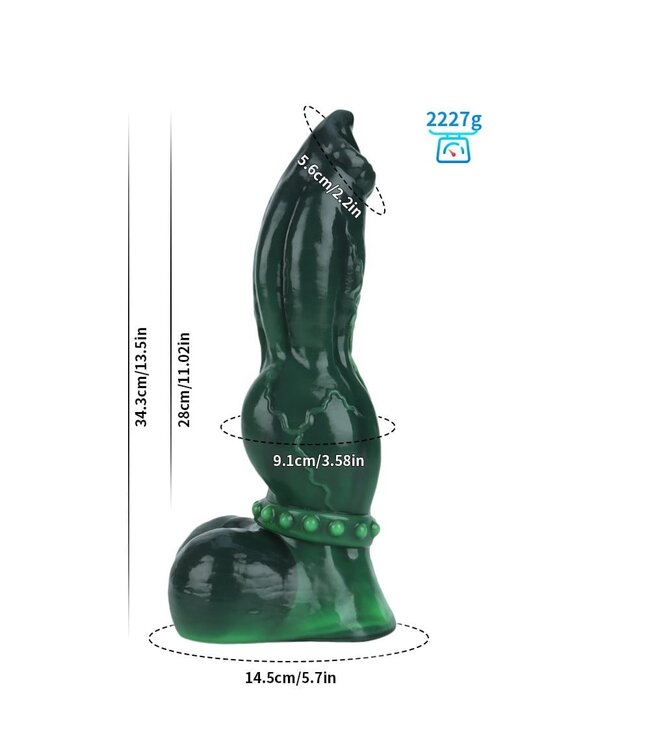 Giant Space Intruders Emerald Excitement Dildo 34,3 cm – Premium Platinasilicone