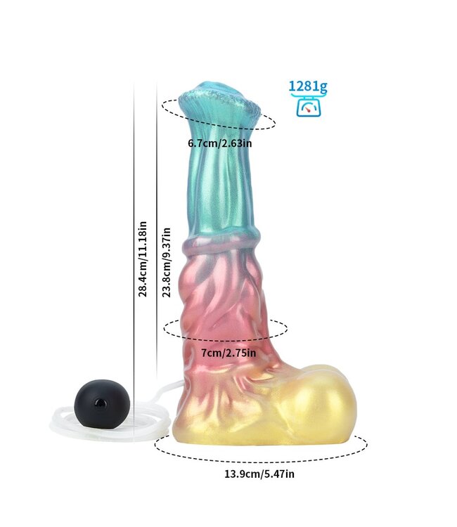 Giant Space Intruders Cosmic Curves Paard Squirtende Dildo 28,4 cm – Kosmisch Genot