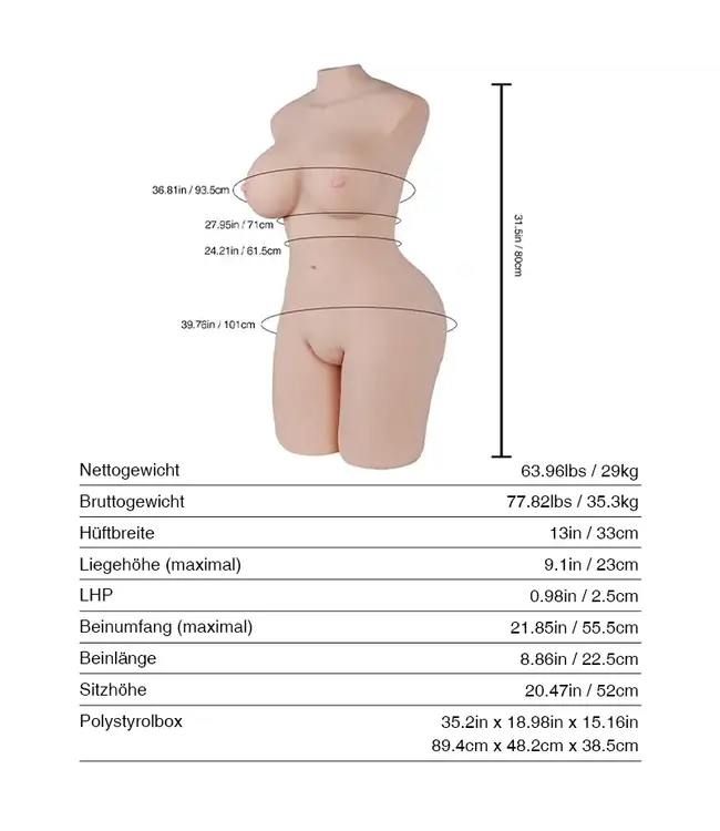 Tantaly Morgpie Sexpuppe 29 kg | Ultra-realistisches Vergnügen mit Tantabosom