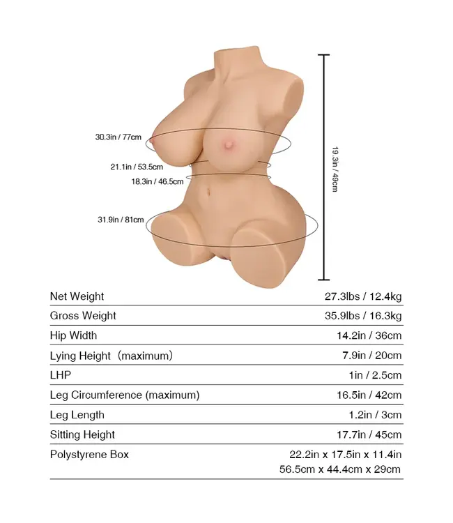 Tantaly BBW Sekspop Tantaly Met Tantabosom Technologie En 12,4 kg Gewicht