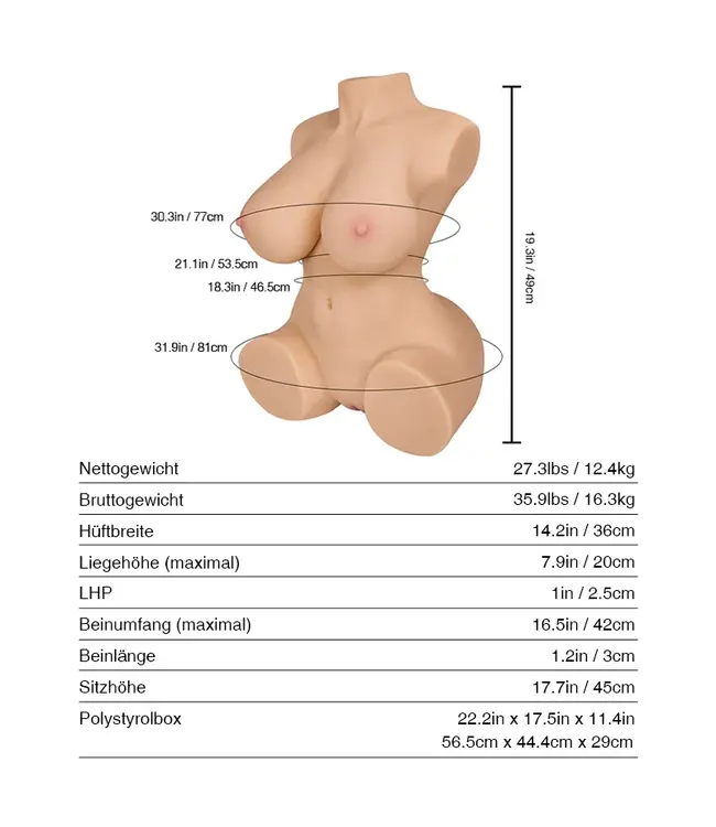 Tantaly Britney 2.0 BBW Sexpuppe – Realistischer Masturbator mit DD-Brüsten