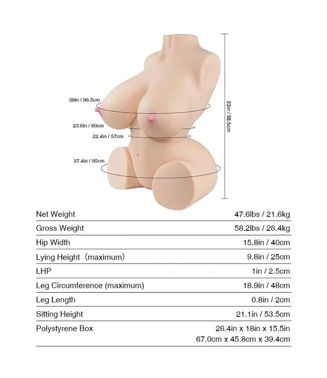 Tantaly Nicole 2.0 TPE-Sexpuppe | Flexibel & Realistisch mit G-Cup 21,6 kg