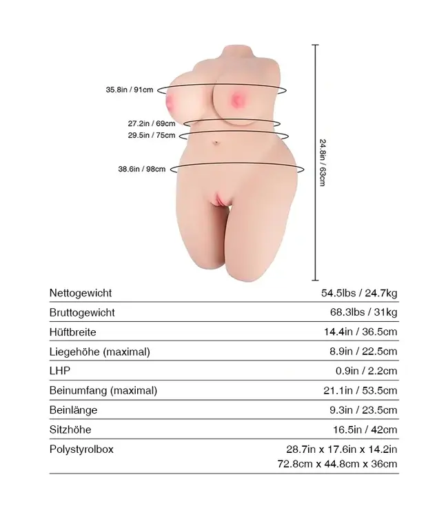 Tantaly Freya BBW Realistic Sex Doll – 24.7 kg of Alluring Pleasure