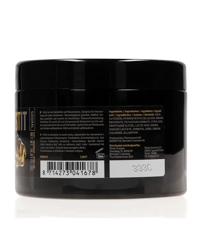 Fist It by Shots FistIt Water-Based Lubricant 500ml – Silky Smooth & Effortless Comfort
