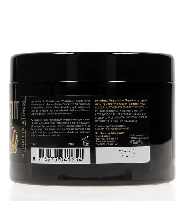 Fist It by Shots Fist It Waterbasis Verdovend Glijmiddel Zwart Label 500ml