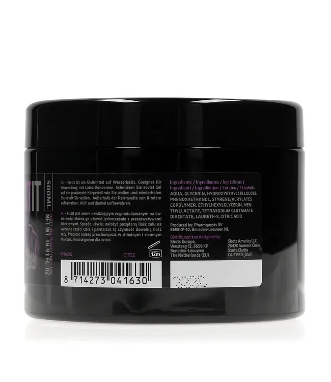 Fist It by Shots Fist It Black Label Anal Relaxer Gel 500ml - Smooth & Refreshing
