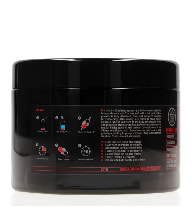 Fist It by Shots Fist It DIY Poeder Glijmiddel Waterbasis Zwart 460g Zelf-Mixend Zonder Geur