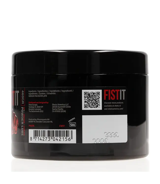 Fist It by Shots Black Label Water-Based Powder Lubricant - Silky Smooth, 460g